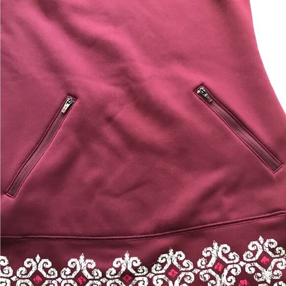 Athleta hot when you’re not cranberry red tank dress fleece lined floral hem xxs - Picture 7 of 9